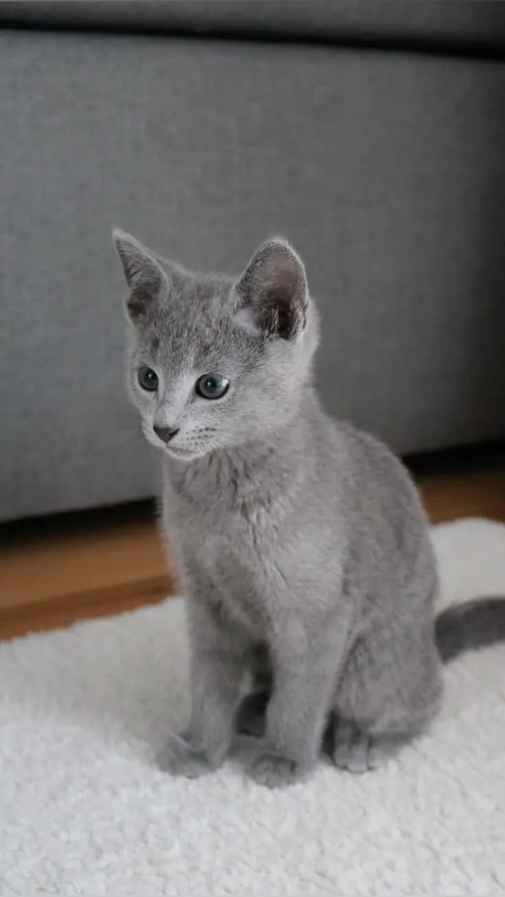 Gato de raza Ruso Azul.