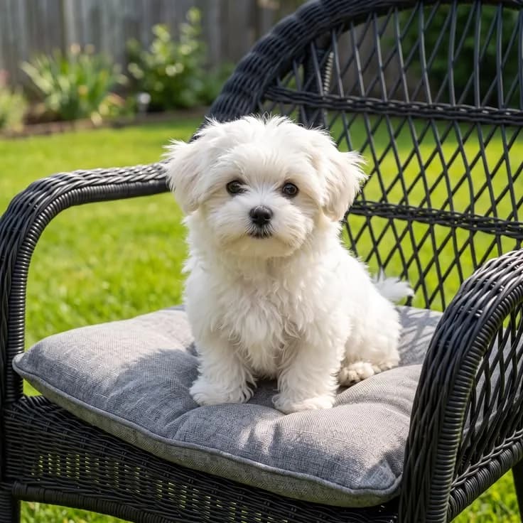 Perro de raza Bichon Maltés.