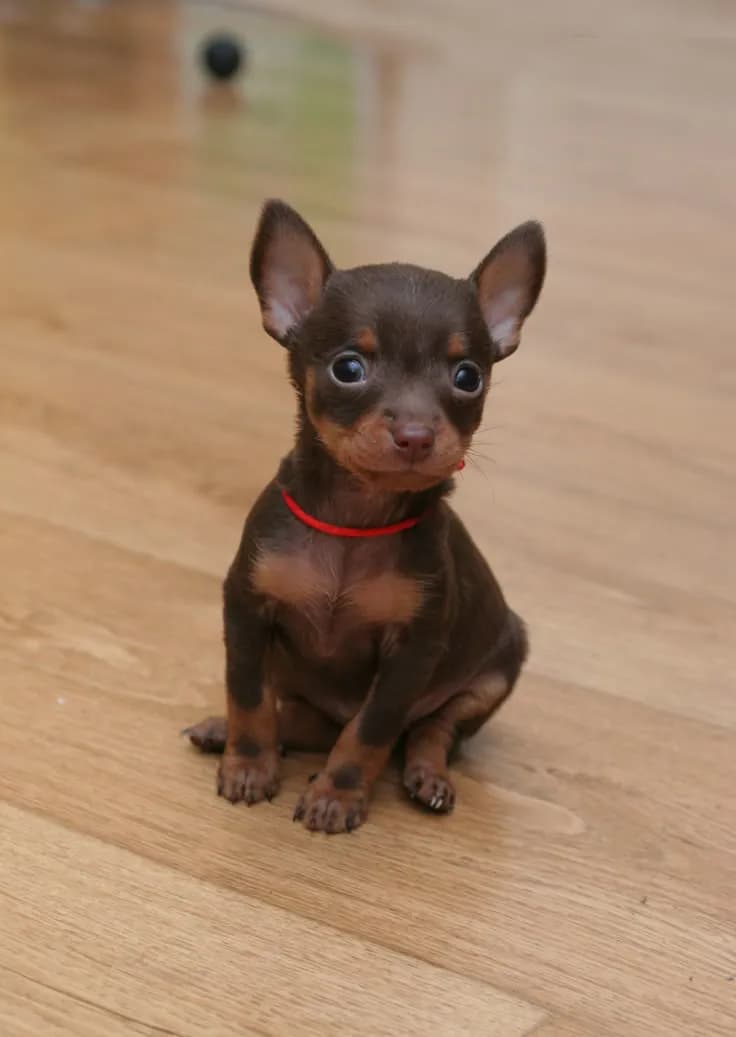 Perro de raza Pinscher Miniatura.