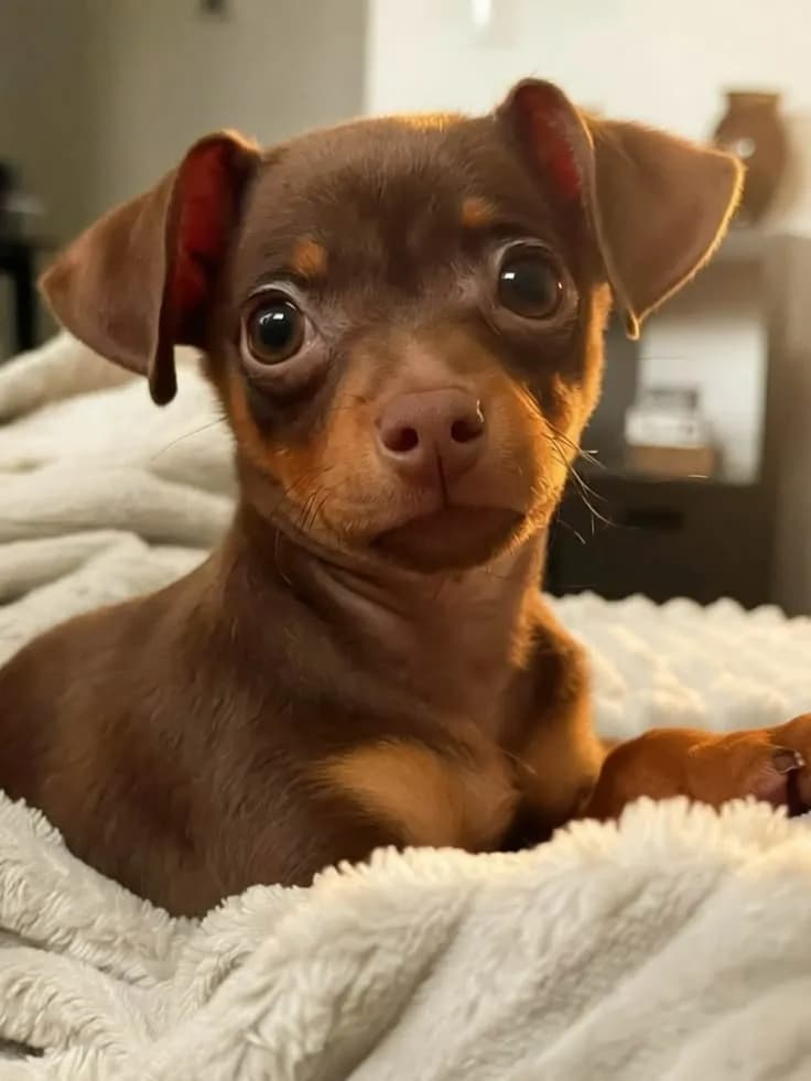 Perro de raza Pinscher Miniatura.