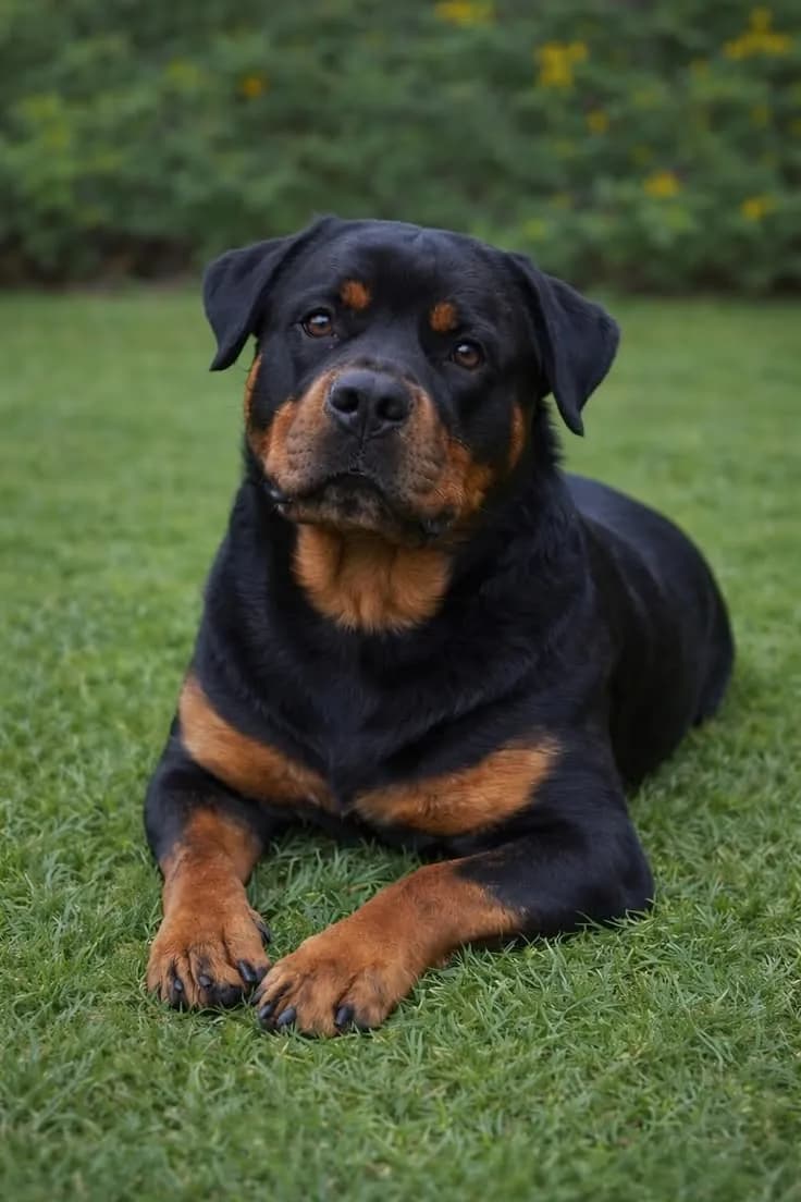 Perro de raza Rottweiller.