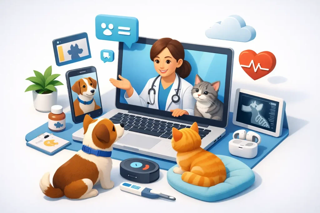 Asistencia veterinaria virtual para mascotas
