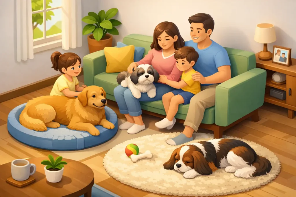 Mejores razas para hogares tranquilos en familia